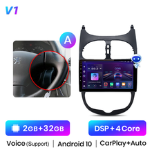 Load image into Gallery viewer, Junsun V1 Pro AI Voice For Peugeot 206 2001 - 2008 car radio 2 din android Auto Multimedia GPS Track Carplay 2din DVD
