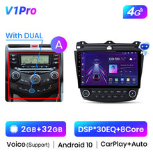 Load image into Gallery viewer, Junsun V1 Pro AI Voice 2 din Android Auto Radio for Honda Accord 7 2003-2008 Carplay 4G Car Multimedia GPS 2din auto  radio
