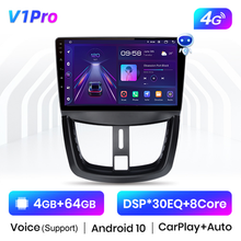 Load image into Gallery viewer, Junsun V1 Pro  AI Voice For Peugeot 207 2006 - 2015   car radio 2 din android Auto Multimedia GPS Track Carplay  2din  DVD
