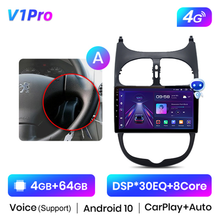 Load image into Gallery viewer, Junsun V1 Pro AI Voice For Peugeot 206 2001 - 2008 car radio 2 din android Auto Multimedia GPS Track Carplay 2din DVD
