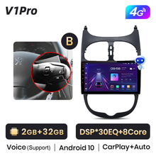 Load image into Gallery viewer, Junsun V1 Pro AI Voice For Peugeot 206 2001 - 2008 car radio 2 din android Auto Multimedia GPS Track Carplay 2din DVD
