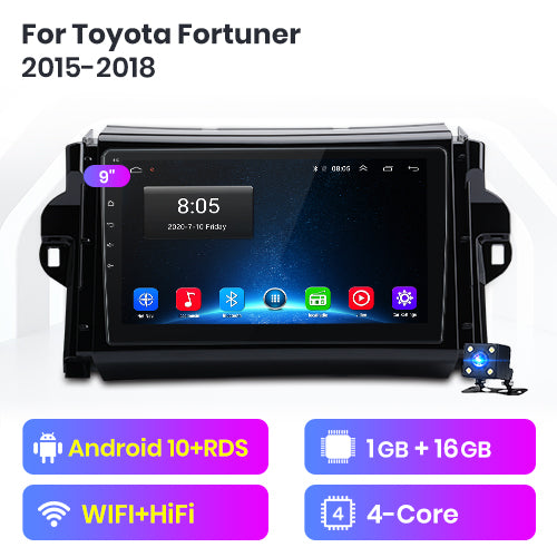 Junsun V1 2G+32G Android 10.0 RDS For Toyota Fortuner 2015-2018 Car Radio Multimedia Video Player Navigation GPS 2 din dvd