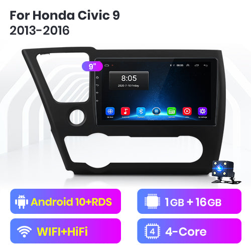 Junsun V1 Pro AI Voice 2 din Android Auto Radio for Honda Civic 9 2013 - 2016 Car Radio Multimedia GPS Track Carplay 2din dvd