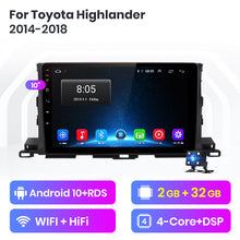 Load image into Gallery viewer, Junsun V1 2G+32G Android 10.0 RDS For Toyota Highlander 2014-2018 Car Radio Multimedia Video Player GPS RDS 2 din dvd
